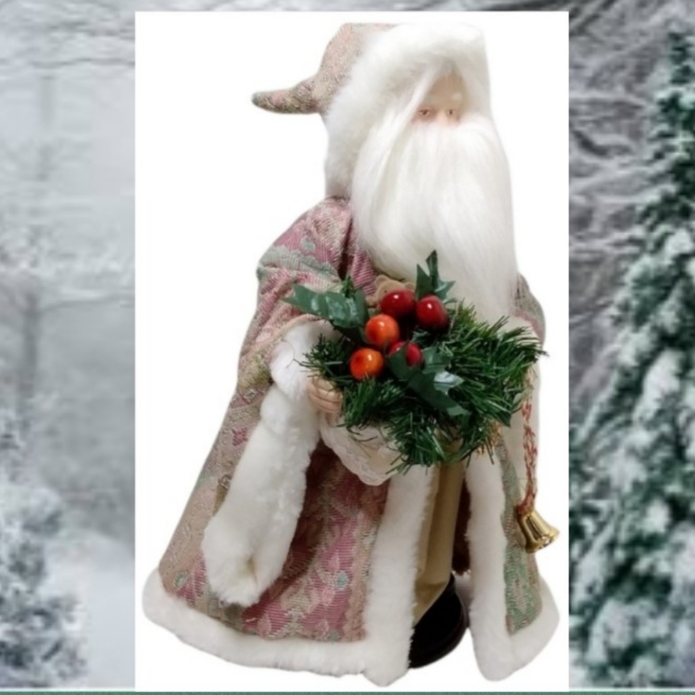 Victorian Santa Exquisite Handcrafted Collectible Santa Porcelain Face and Hands